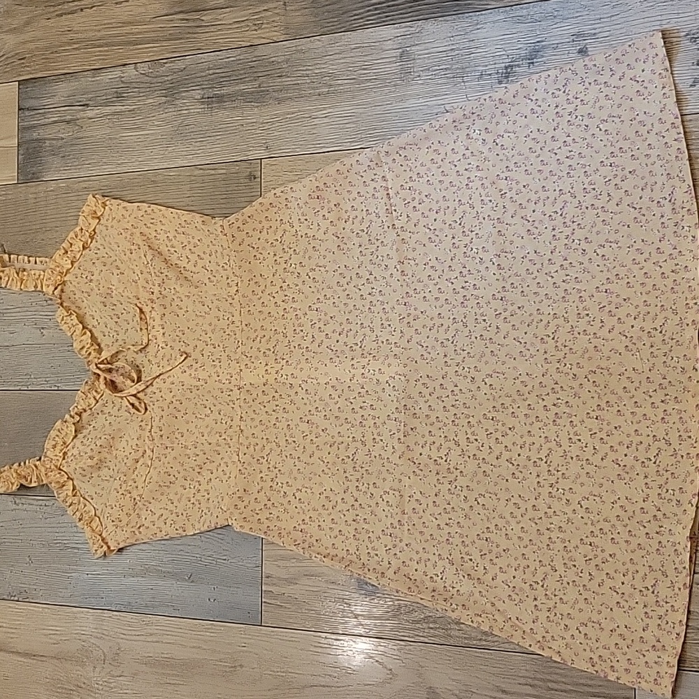 ROMWE Peach Floral Ditsy Floral Frill Chemise Slip Dress New Without Tags - Picture 2 of 12